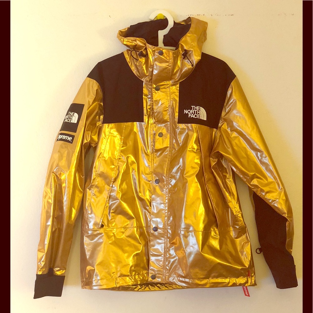 Blk Gold Supreme North Face Parka
